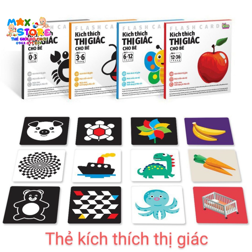 Bộ thẻ kích thích thị giác theo chủ đề cho trẻ từ 0 đến 36 tháng