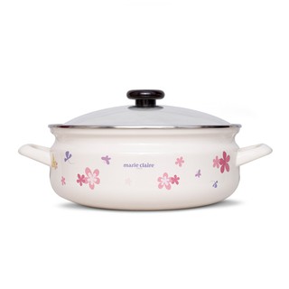 Nồi Lẩu Tráng Men Cao Cấp Nhật Bản Fujihoro (Hoa Văn Hoa Tím) MCPV-27Hd