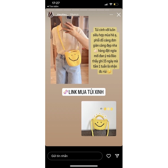 MINI DREW BAG. TÚI LEN MÓC KÈM DÂY ĐEO CHÉO