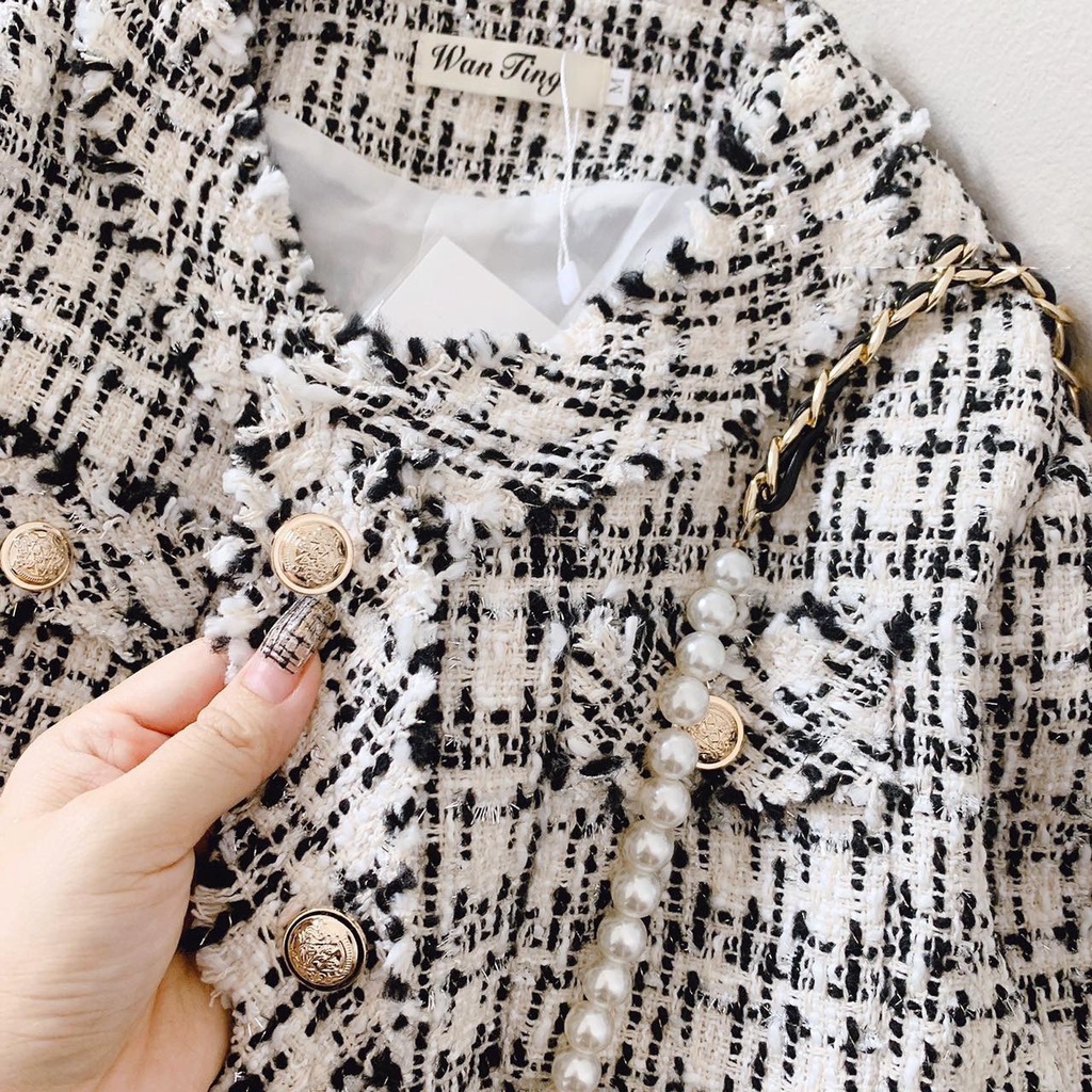 Áo Dạ Tweed Dáng Ngắn Phong Cách Hàn Quốc Chamia | BigBuy360 - bigbuy360.vn