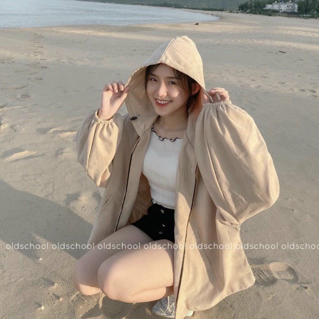 (FREESHIP)ÁO KHOÁC DA LỘN FORM RỘNG CÓ MŨ SIÊU XINH HOTTREND HIT 2022