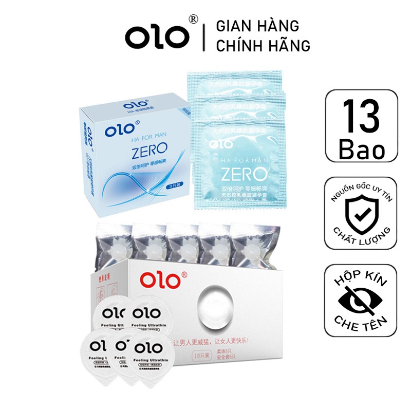 Combo Bao Cao Su Bi Siêu Mỏng và Bao Cao Su Siêu Mỏng ZERO HA FOR MAN 8 BCS 5 Bi