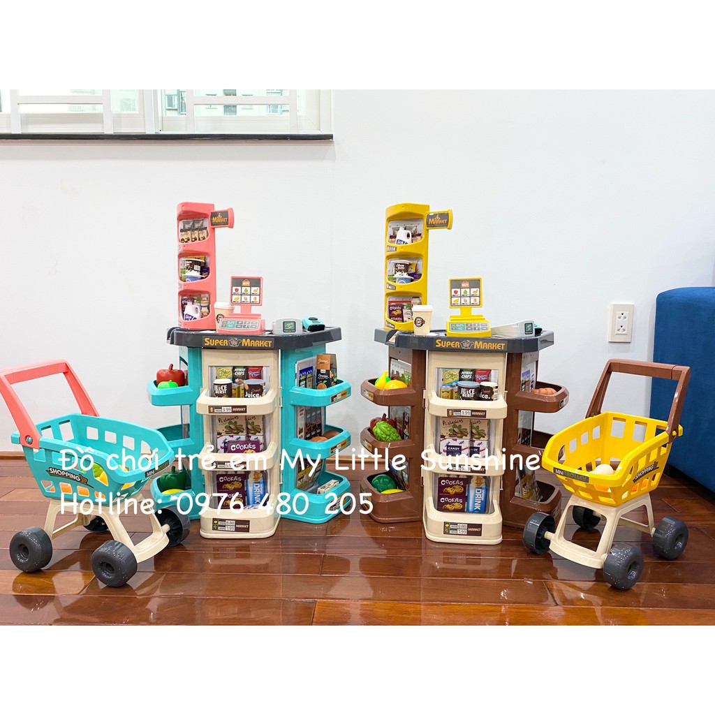 Đồ chơi quầy siêu thị có xe đẩy 47 chi tiết cho Bé