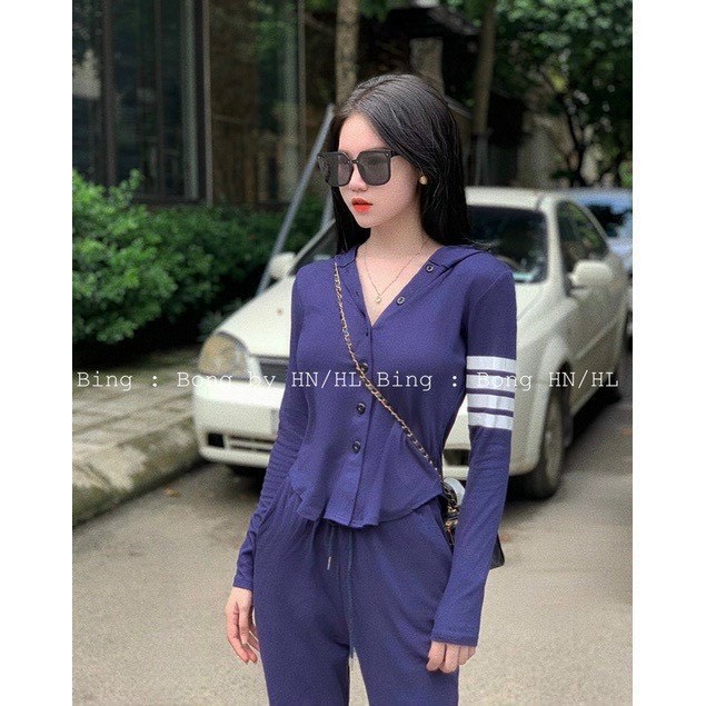 Đồ bộ thu đông quần dài áo có nón Set bộ nữ thể thao đi chơi kiểu đẹp vải co giãn/MS012 MA394