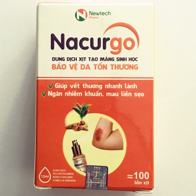 Xịt vết thương Nacurgo 12ml