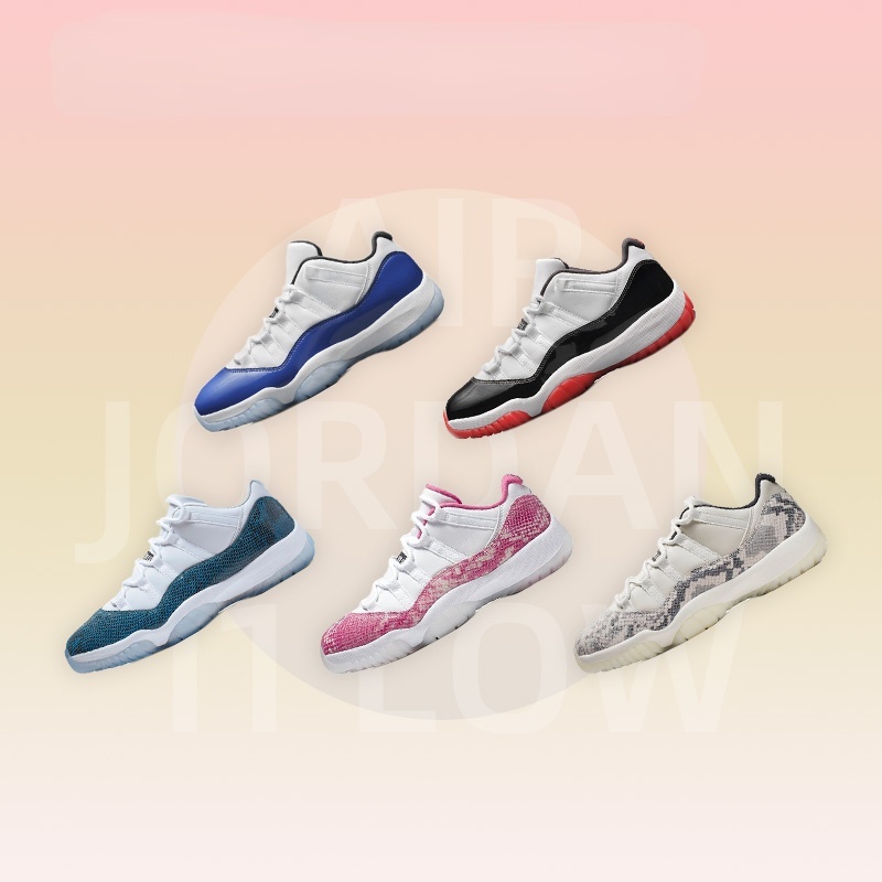 Giày Thể Thao AIR JORDAN 11 Low AJ11 Kang Họa Tiết Da Rắn Cá Tính Cho Nam Và Nữ