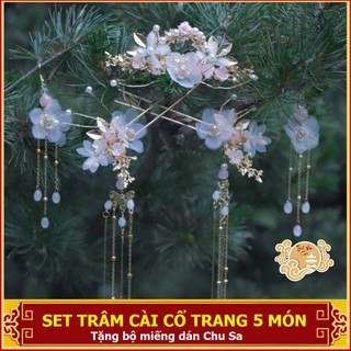 Set trâm cài cổ trang 5 món Tĩnh Vân Các (có sẵn)
