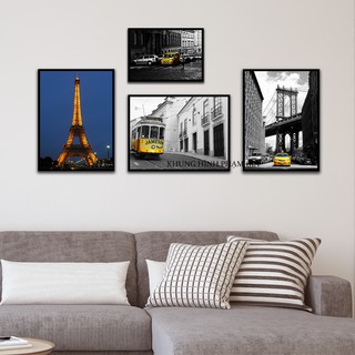Bộ 4 khung hình kính 3D cao cấp trang trí phòng khách Free rửa ảnh - Khung Hình Phạm Gia PGTK51