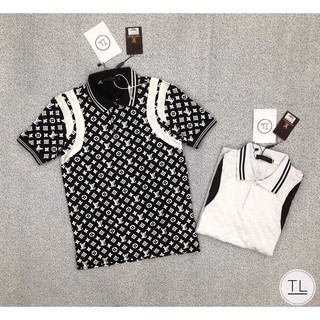 Áo polo nam LV phối sọc nách, áo thun nam cổ bẻ - bearshop