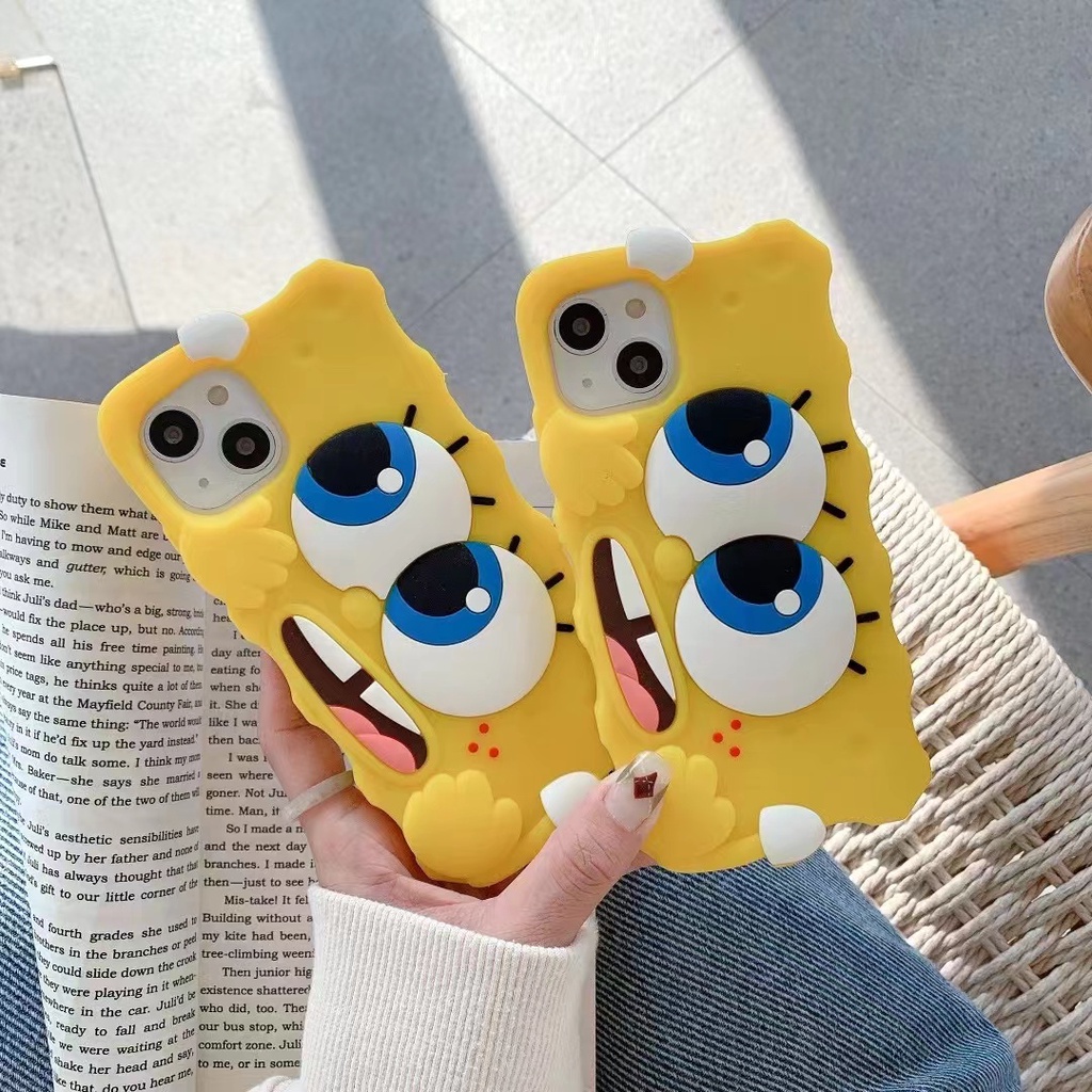 Ốp Điện Thoại Silicon Mềm Hình Spongebob Cho iPhone 14 Pro MAX 14 PLus 14 13 Pro MAX 12 Pro MAX 11 Pro MAX 7 8 6 6s PLus XR X XS MAX