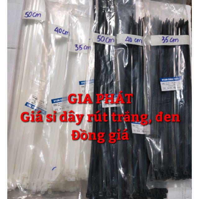 GIÁ SỈ] Dây rút nhựa Trắng, Đen 35cm, 40cm, 50cm