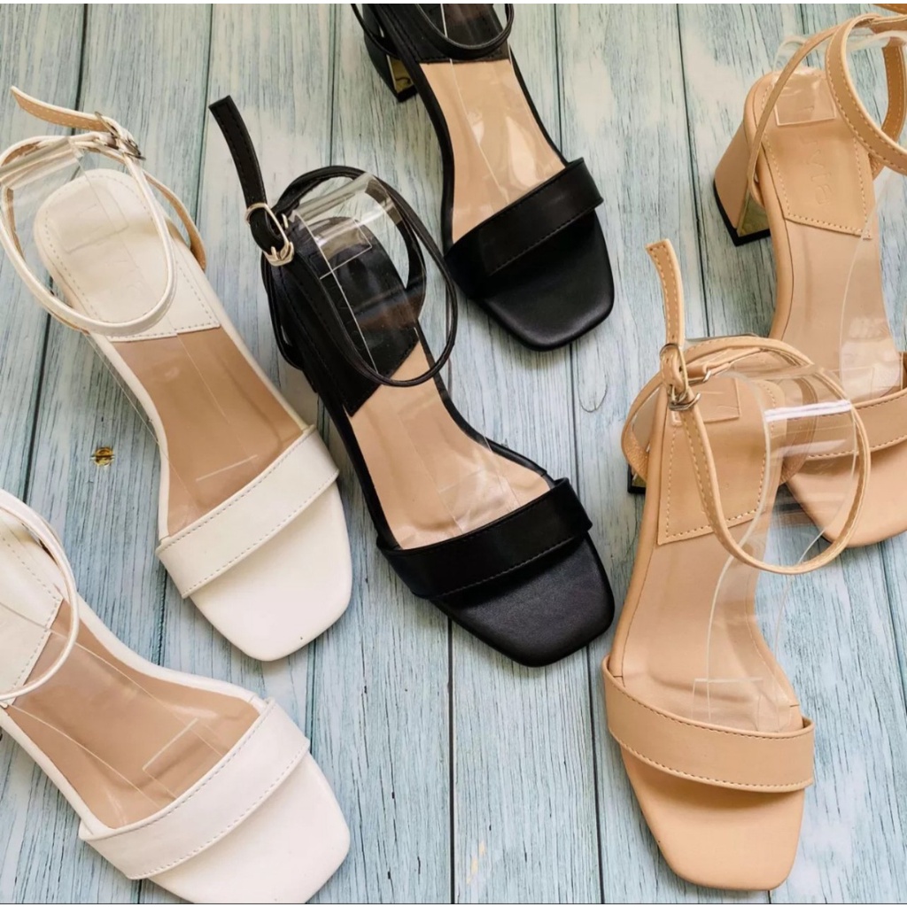 FREESHIP Giày sandal cao gót big size nữ 40 41 42 43 quai ngang thời trang sang chảnh cấp size lớn gót vuông cao 5 phân