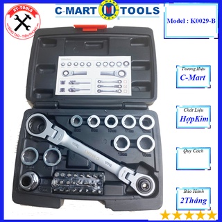 Bộ cờ lê tự động gật gù c-mart k0029-b 36 chi tiết 8mm, 9mm , 10mm, 11mm, 12mm , 13mm ,15mm, 16mm, 17mm , 18mm
