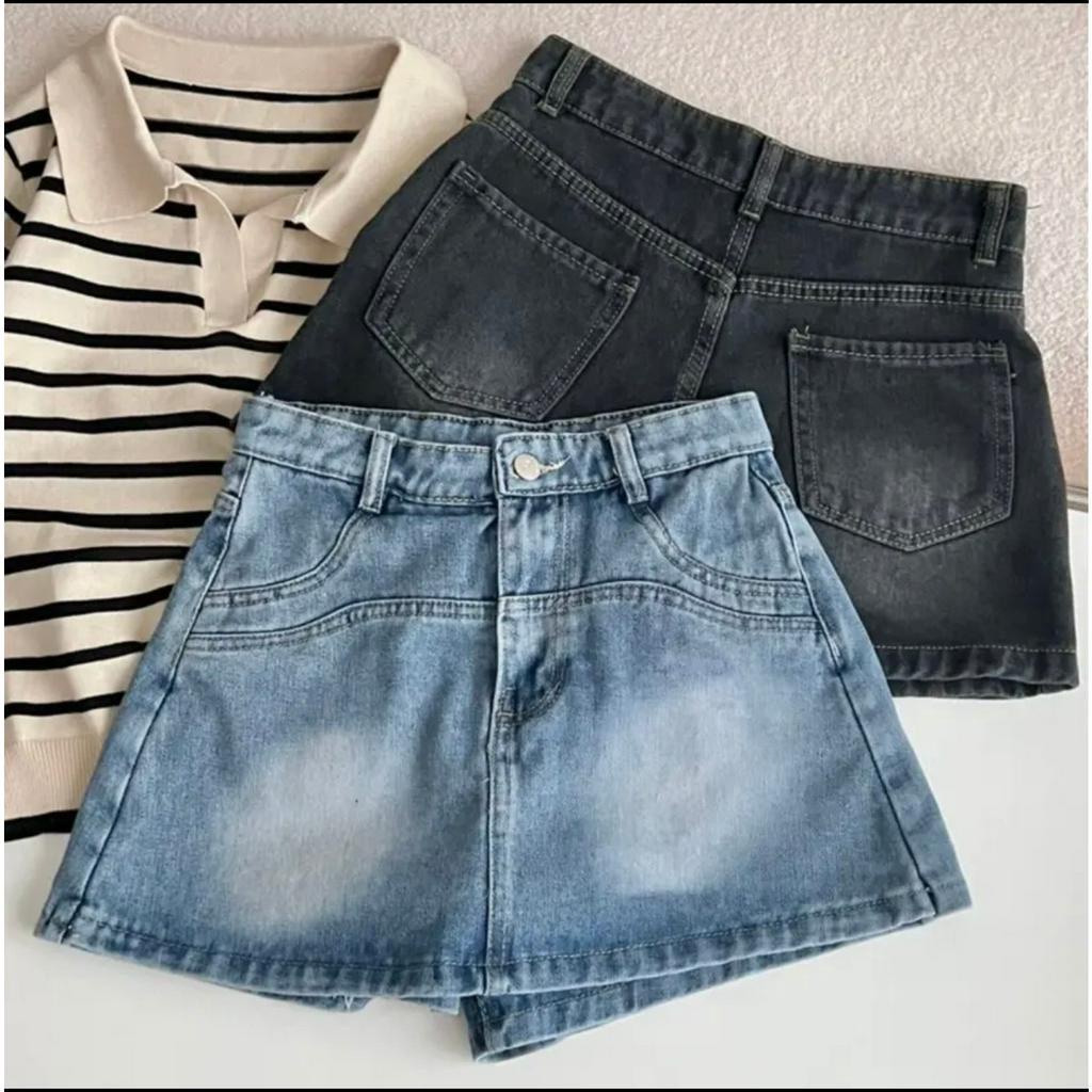 Chân váy jean dáng ngắn không túi trước, túi sau [Free Ship]