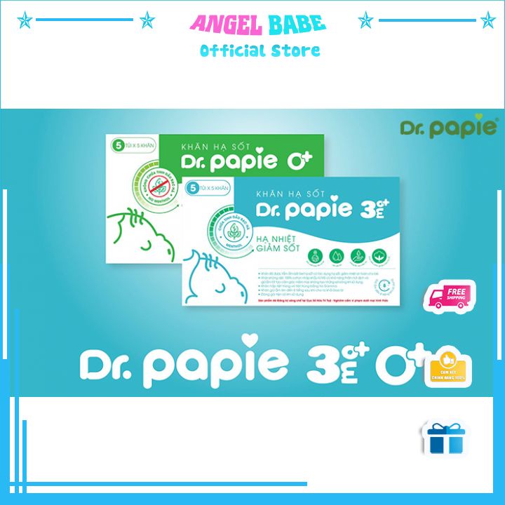 Khăn lau hạ sốt Dr Papie 2 chế độ