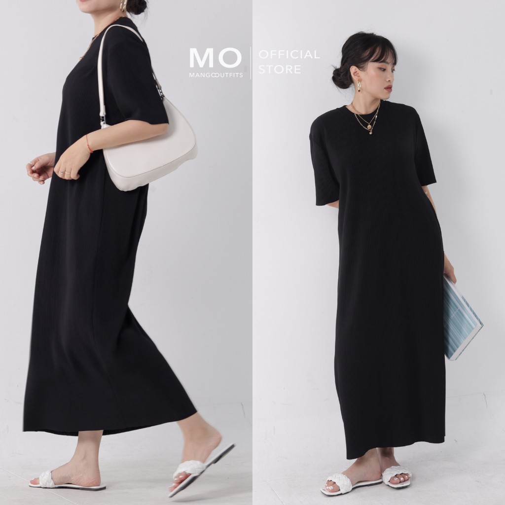 Váy dài vải gân MO Pleated