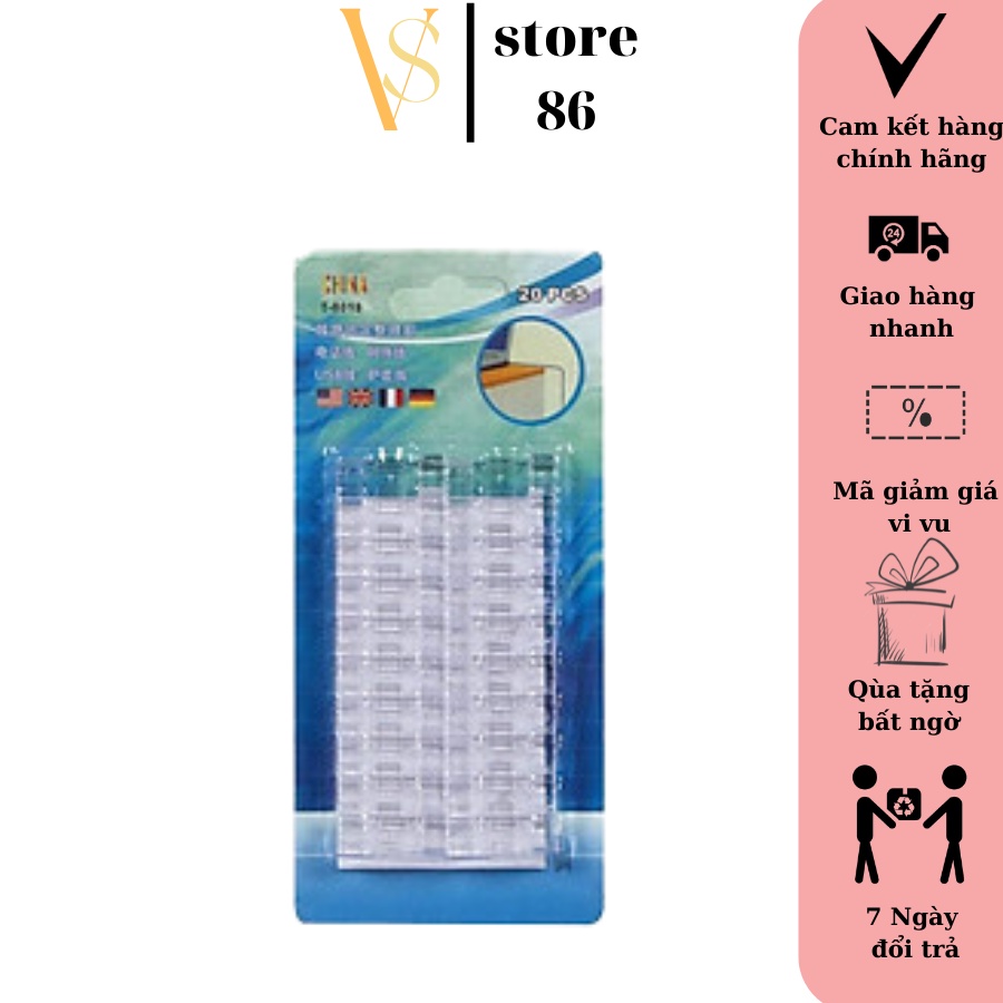 Nẹp dây điện dán tường siêu dính-Kẹp dây điện cố định ,giữ siêu sốc an toàn dễ lắp đặt combo 20 VS STORE