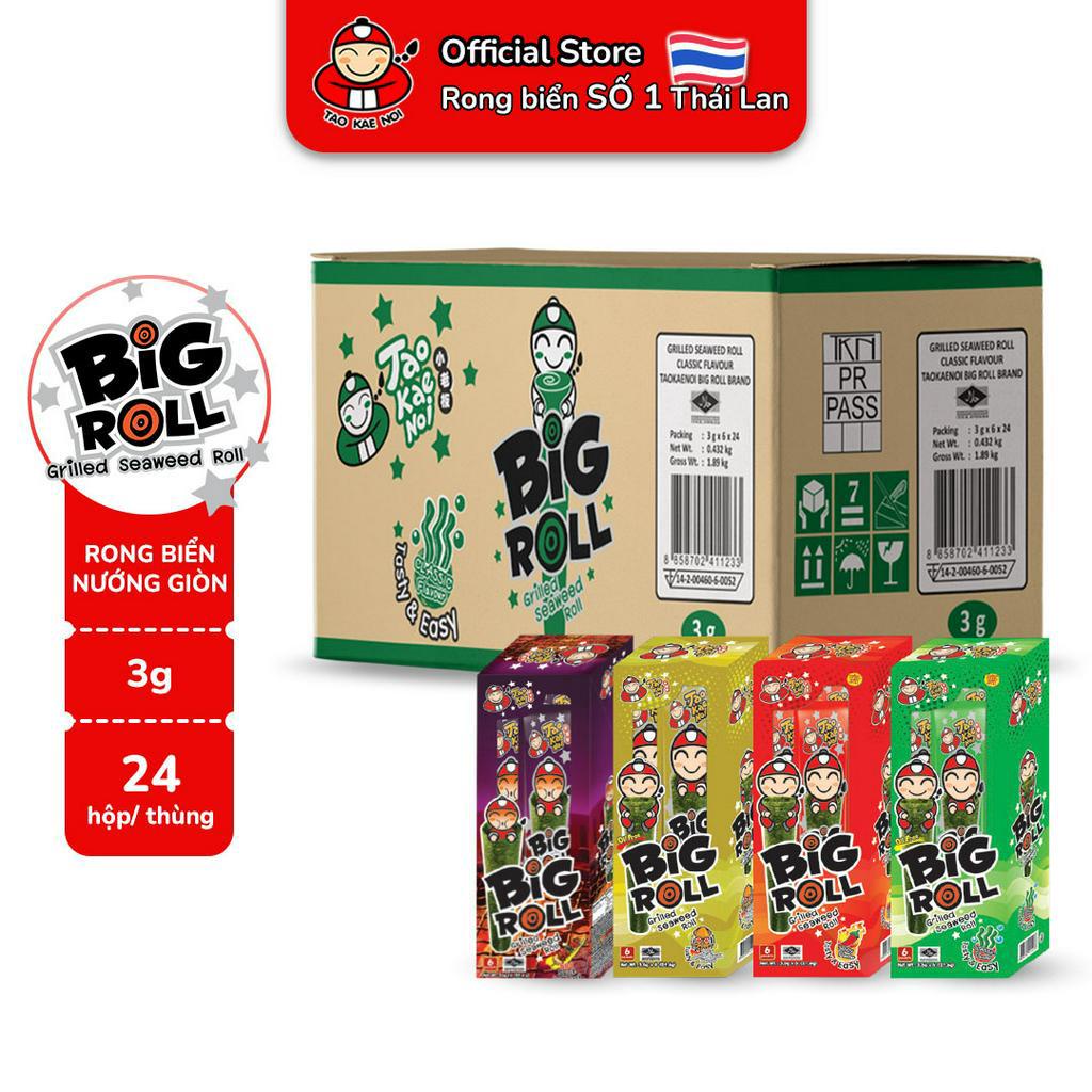 Thùng Snack Rong Biển Taokaenoi BIG ROLL Nhiều Vị