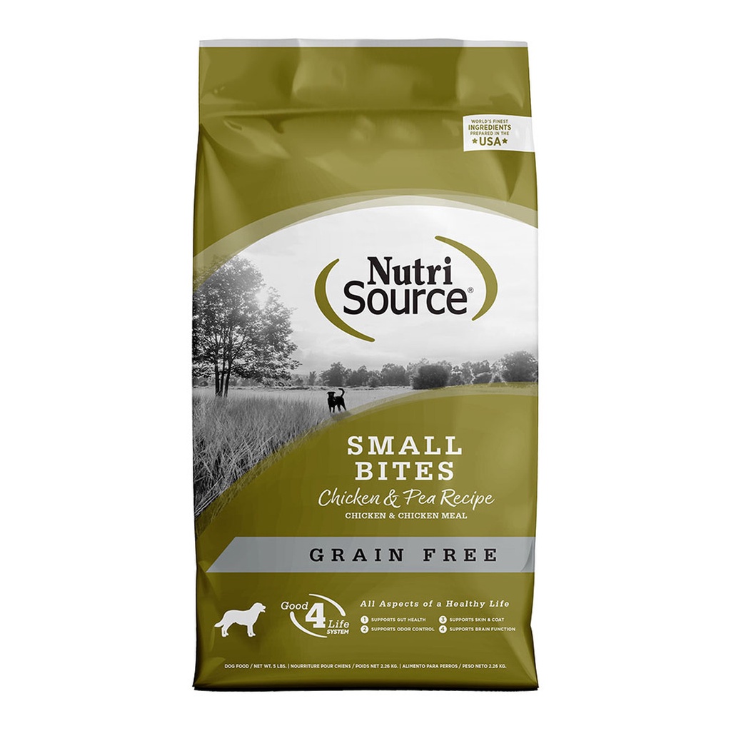 Hạt cho chó NutriSource Small Bites Chicken & Pea 2.26kg (HSD T5/2022)