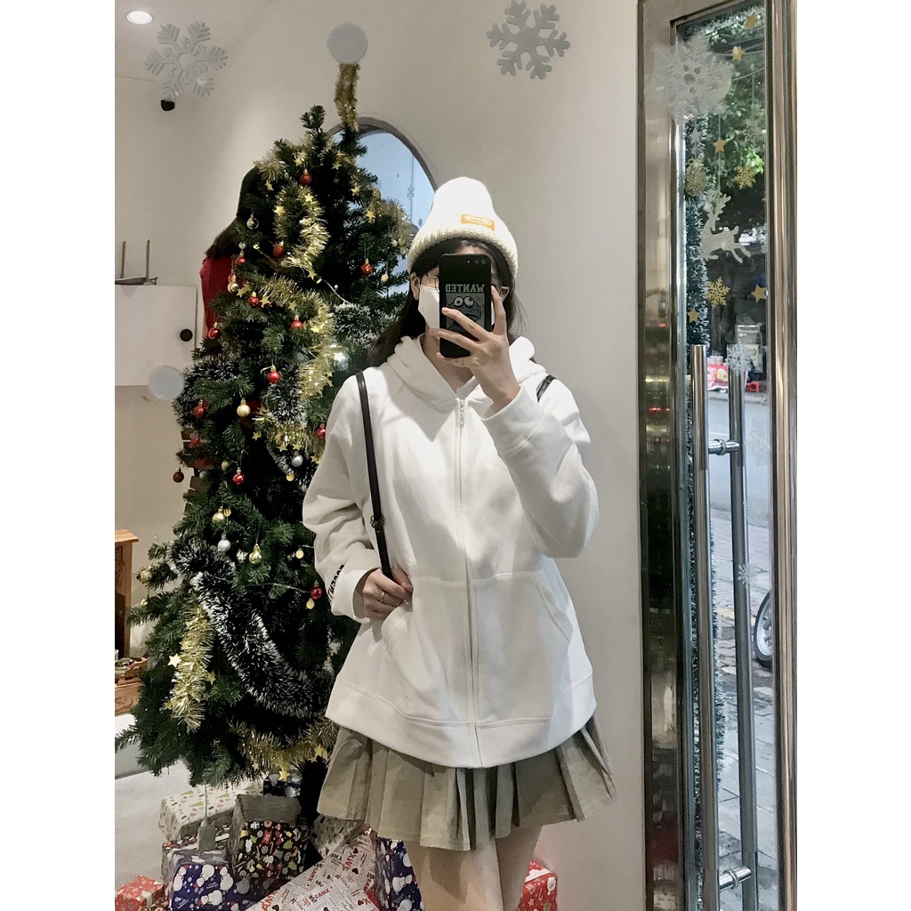 ÁO HOODIE ZIP DÂY KÉO ESSENTIALS CHẤT NỈ COTTON DÀY DẶN PHONG CÁCH HÀN QUỐC