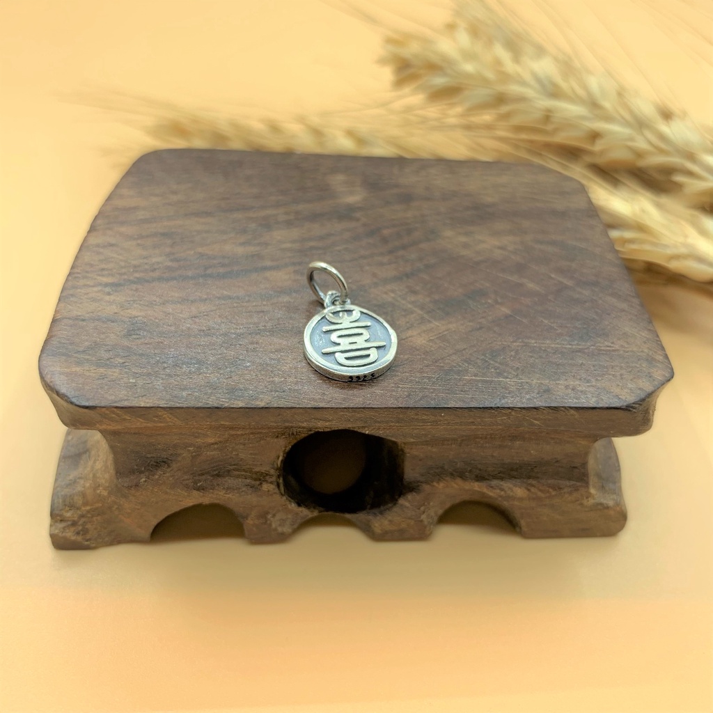 Charm móc treo chữ vui mừng hoan lạc bạc cổ - Charm Bạc 925 - Mã CA685