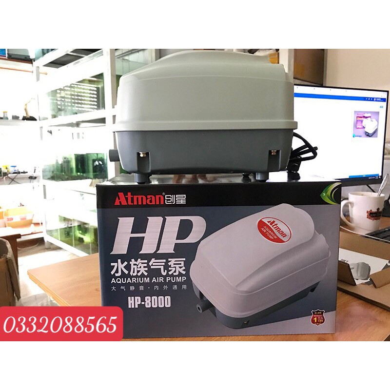 máy sục khí hồ koi atman HP 12000.Máy sủi oxi cao cấp Bền- êm,Máy tạo oxy chuyên dụng cho hồ cá koi