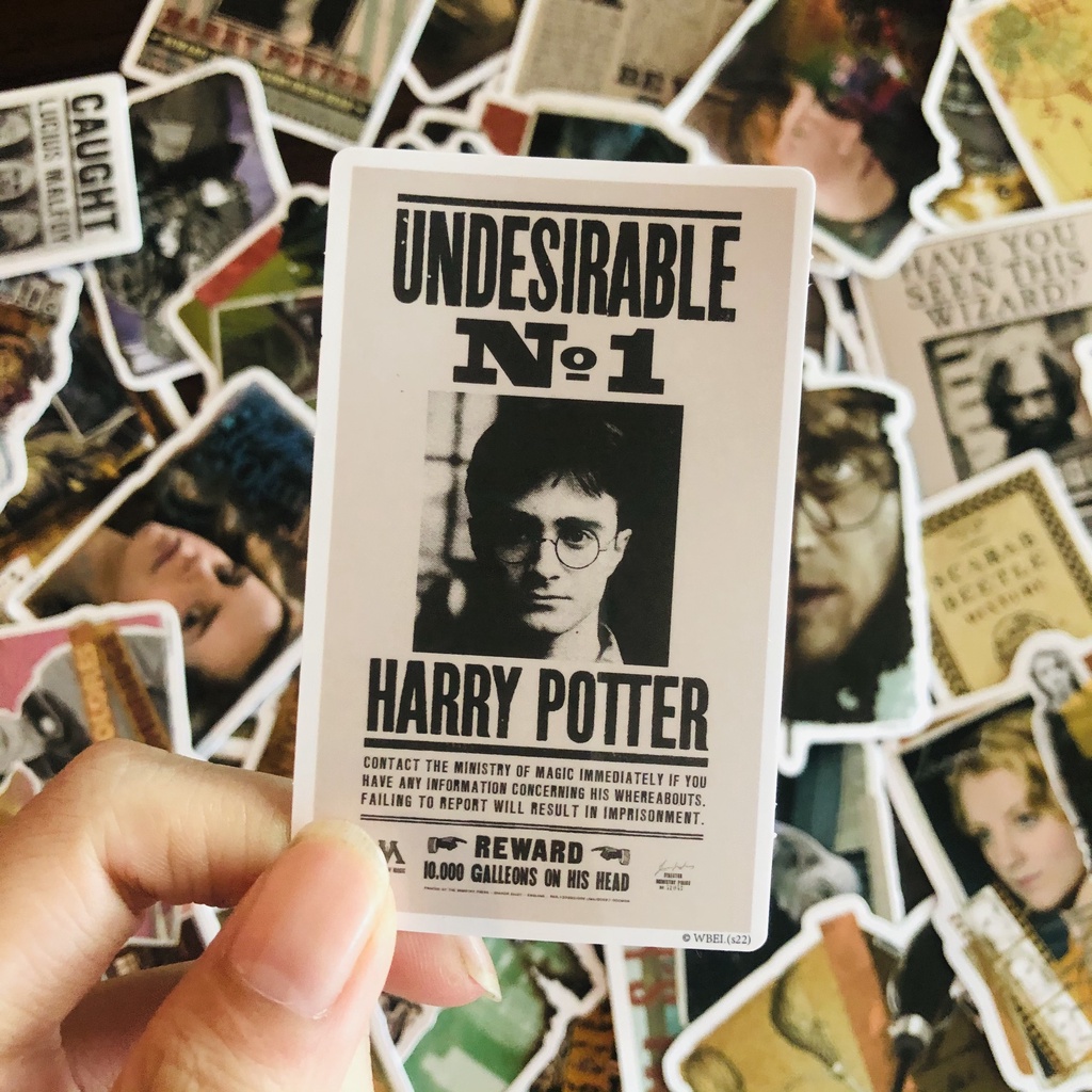 Sticker chống nước phong cách Harry Potter - Bền màu chống xước - Trang trí laptop, mũ bảo hiểm cực xịn