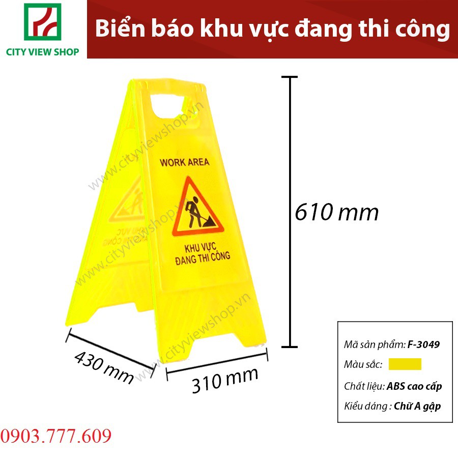 Biển báo chữ A đang thi công