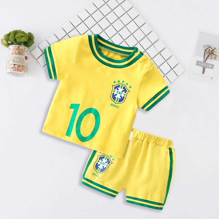 Bộ quần áo bóng đá trẻ em MinChu cho bé trai bé gái Size từ 7- 28kg