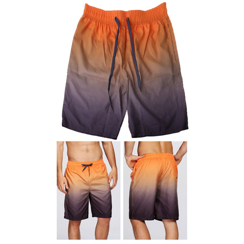 Quần Short Đi Biển Dây Rút Màu Sắc Tương Phản Nhanh Khô Thời Trang Mùa Hè Cho Nam