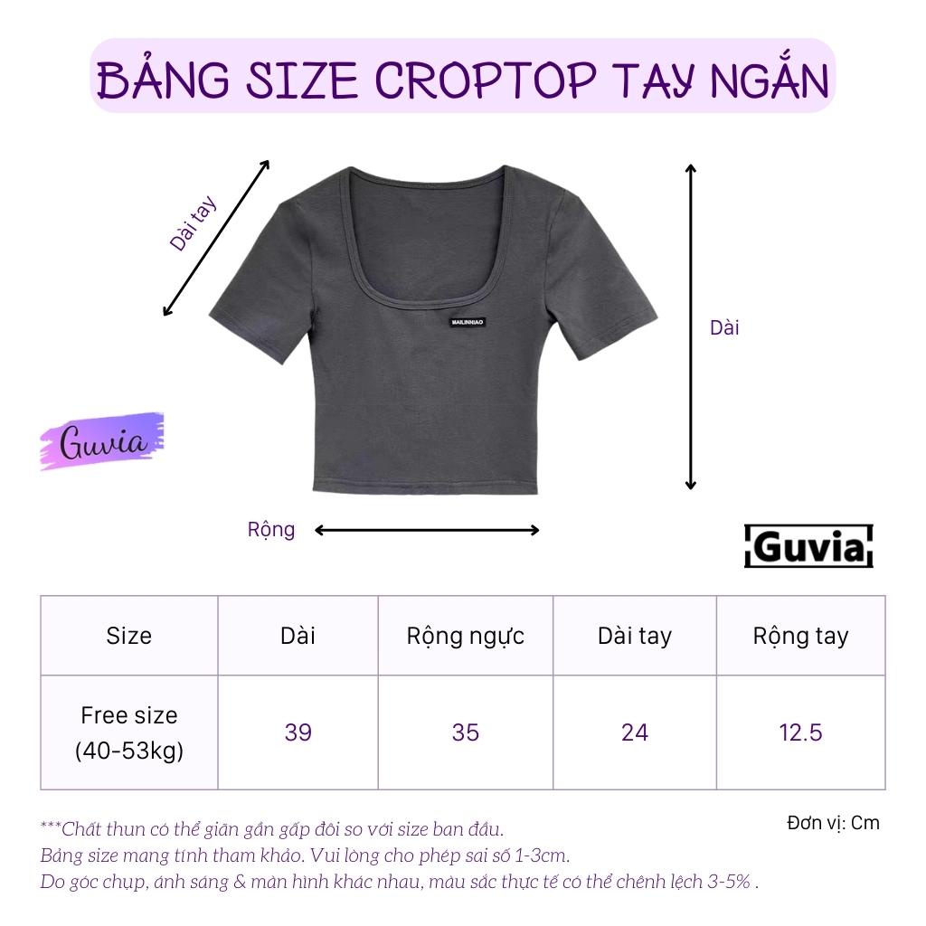Áo Croptop CỔ VUÔNG TAY NGẮN Phong Cách, Áo kiểu nữ chất vải tốt mặc đẹp GUVIA