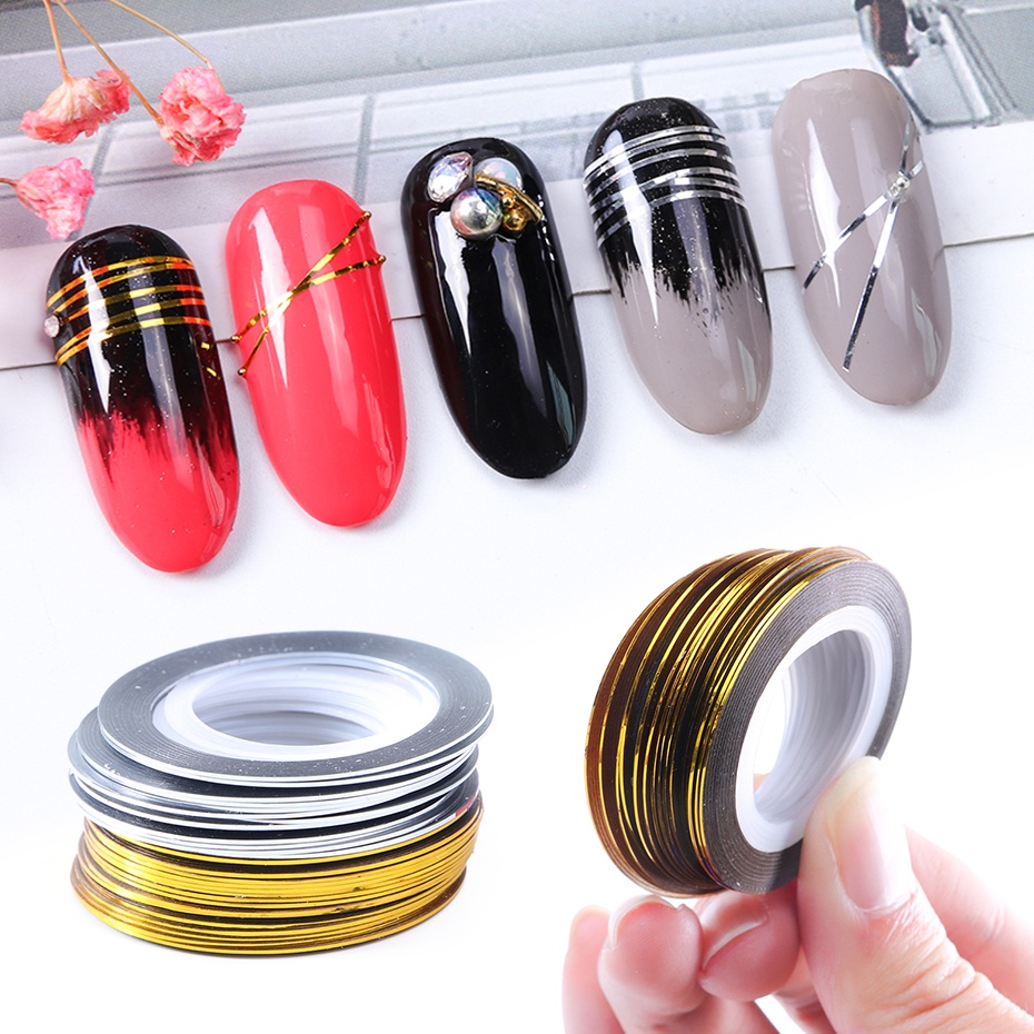 [Hàng mới về] Cuộn băng keo dán trang trí móng nghệ thuật tráng gương nhiều màu tùy chọn đẹp mắt