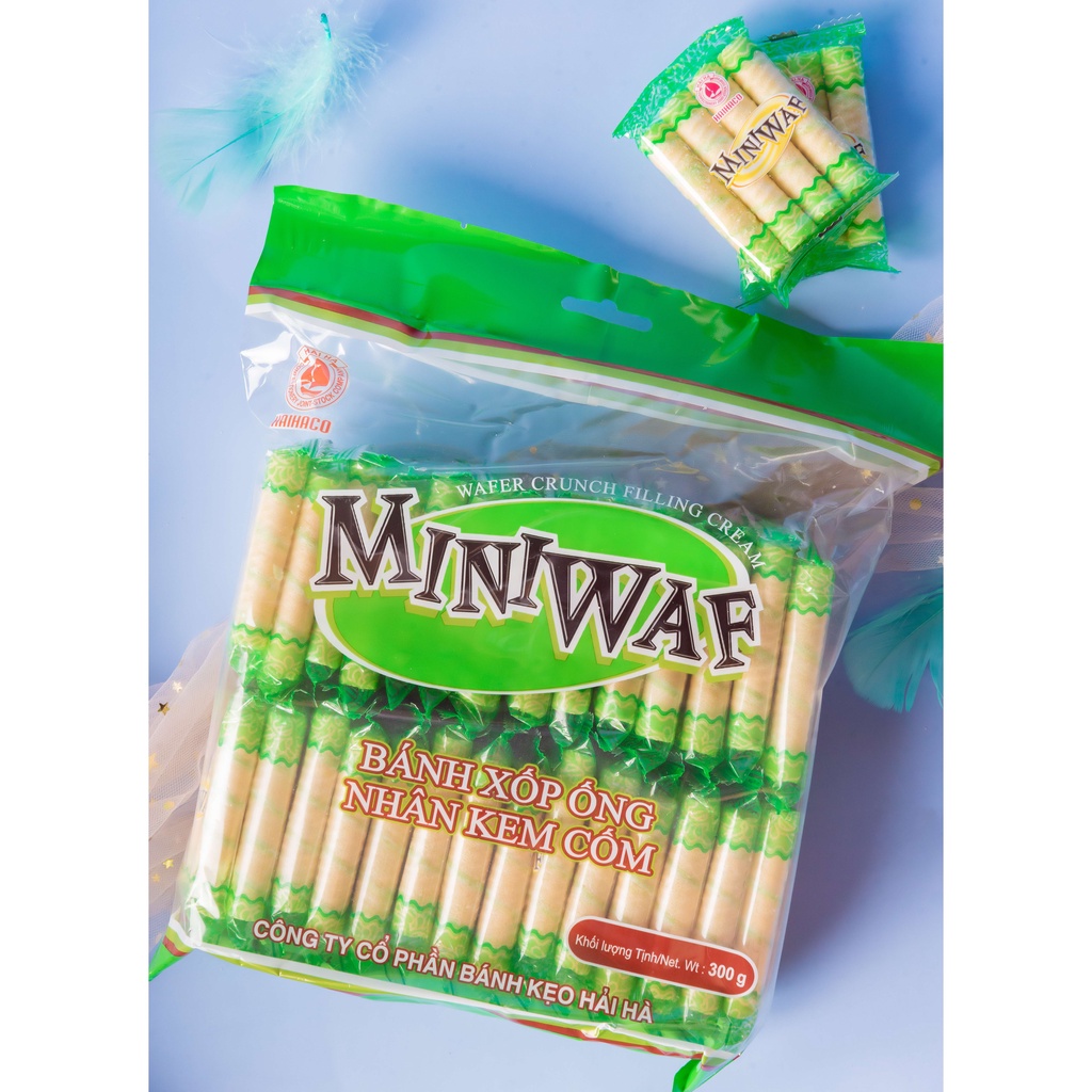 Bánh Xốp Ống Miniwaf HẢI HÀ Hương Cốm - Túi 300g