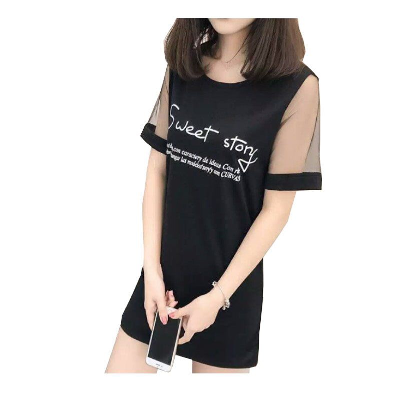 ĐẦM SUÔNG IN CHỮ SWEET STORY VẢI MỀM MỊN