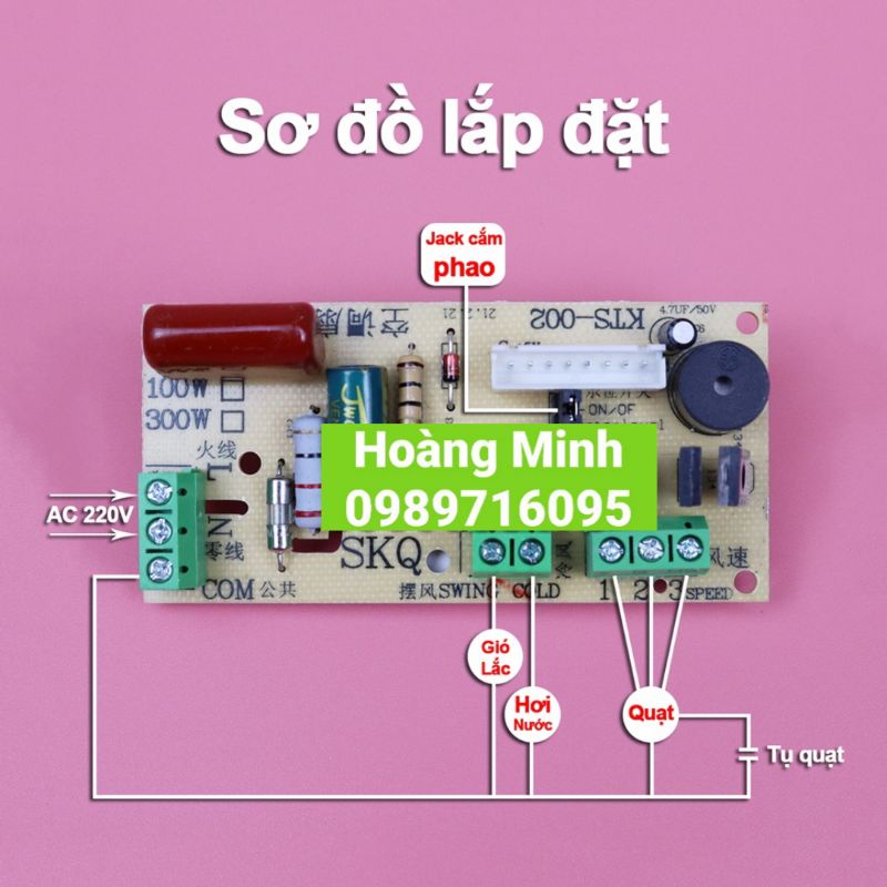 Điều khiển từ xa quạt hơi nước, điều hòa, quạt treo tường, quạt cây loại mạch đa năng tải 300w