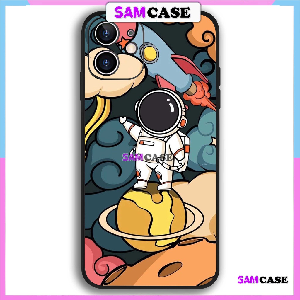 Ốp lưng iPhone Phi hành gia cạnh viền vuông silicon mềm dẻo bảo vệ cam cho ip 6/6s/7/8/X/XS/XR/11/12/13/14 Pro Plus Max