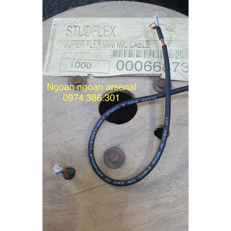 dây tín hiệu cao cấp nhập khẩu USA hãng CLARK WIRE 2 lõi 1 chỗng nhiễu (microphone). báo giá 1 mét