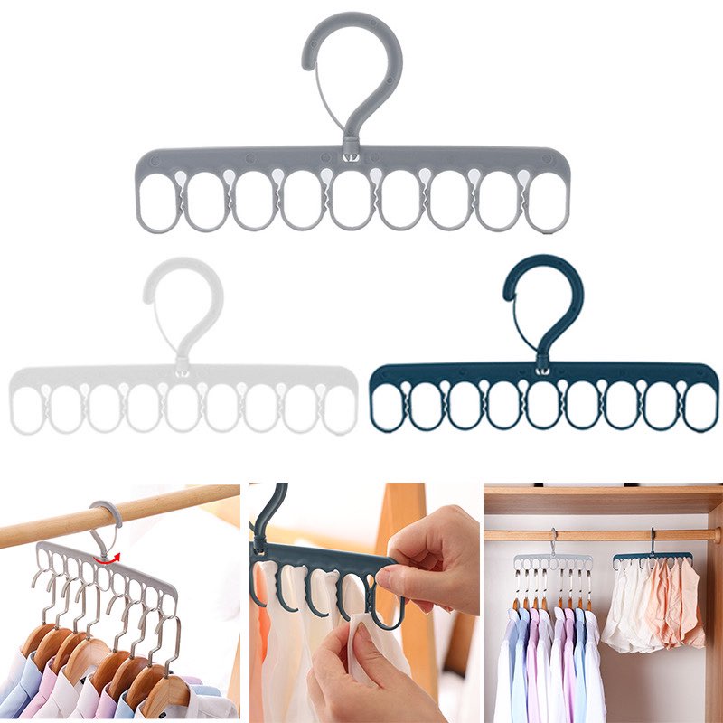 Móc nhựa treo quần áo đa năng tiết kiệm không gian tiện dụng