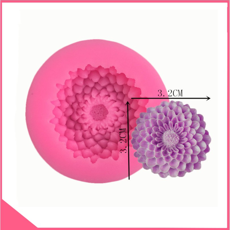 Khuôn silicon 4d làm rau câu hoa thược dược