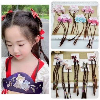 Set 2 chiếc kẹp nơ tóc bện cho bé yêu cho bé diện tết siêu xinh siêu đáng yêu