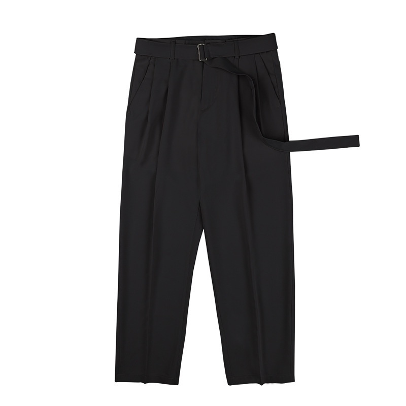 Quần baggy nam ống rộng cạp cao kèm đai ANYOUNG, Quần tây baggy nam kiểu dáng hàn quốc QD39