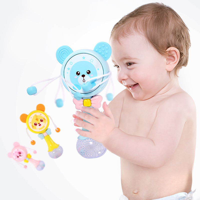 【RYT】Lục lạc xúc xắc trống Antona mặt gấu đáng yêu có nhạc và đèn đáng yêu cho bé