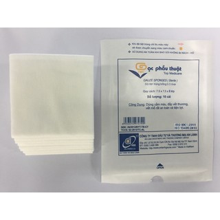 Gạc phẫu thuật vô khuẩn 10*10*12 lớp