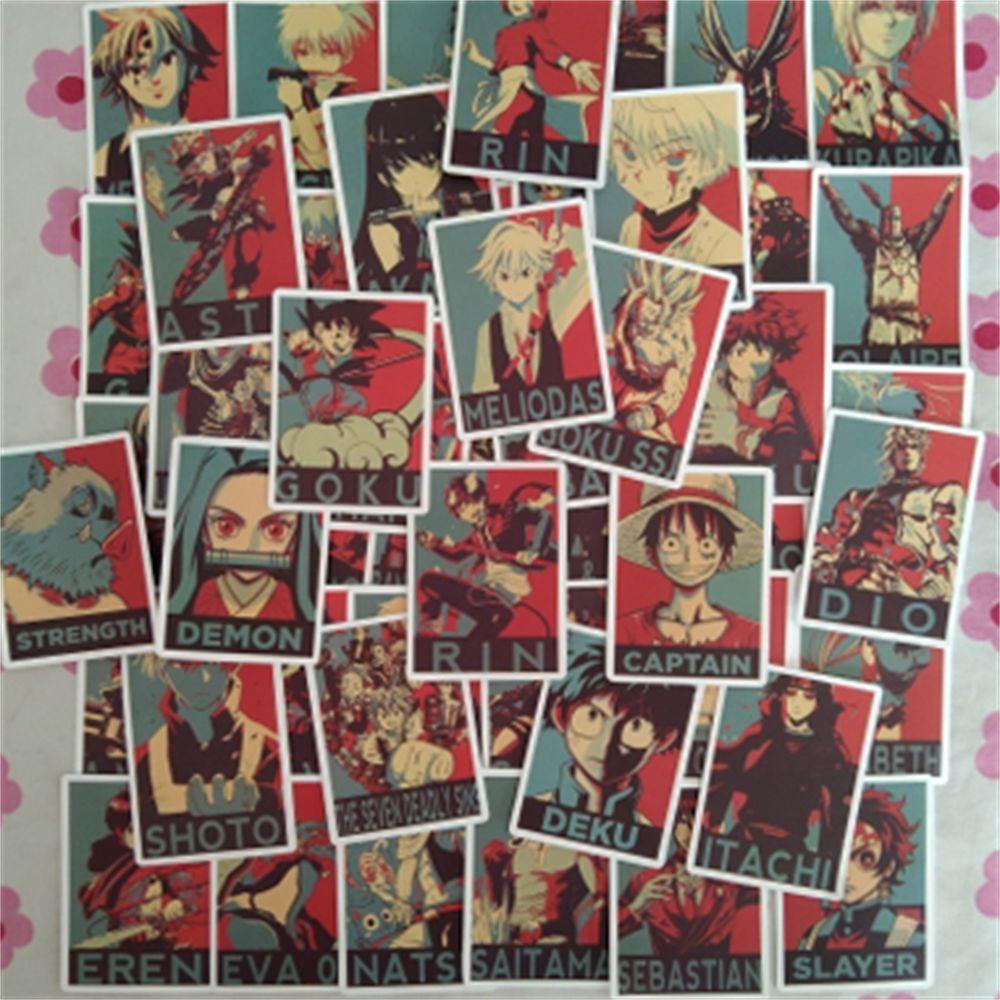 JARRED Miếng Dán Chống Nước Họa Tiết Anime Graffiti Luffy Demon Slayer Trang Trí Laptop Ván Trượt Xe Hơi