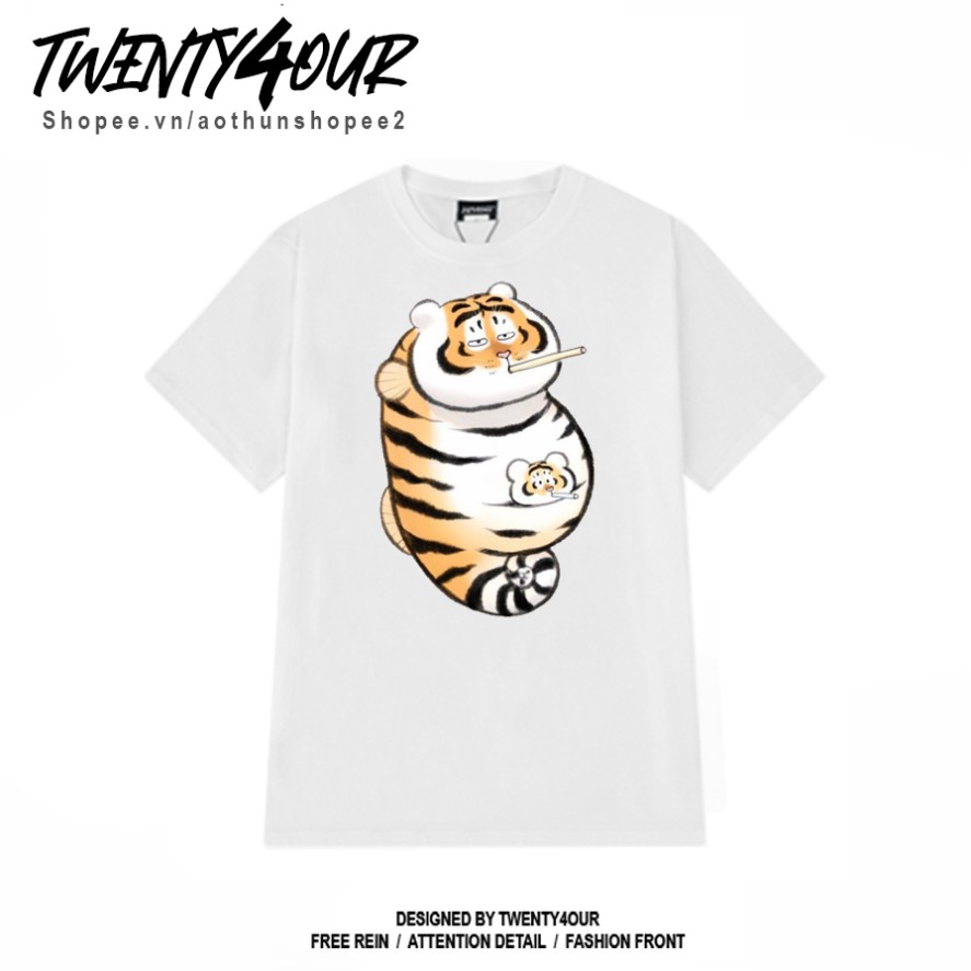 Áo Phông Unisex Fat Tiger Hổ Mập Cá Ngựa Bố Con Chibi Dễ Thương Form Rộng Tay Lỡ Chất Cotton