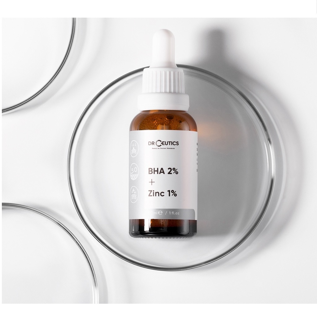 Combo 2 Serum Giúp Chăm Sóc, Phục Hồi Da Mụn Drceutics (BHA 2% + ZINC 1%, B5 10% 30ml)