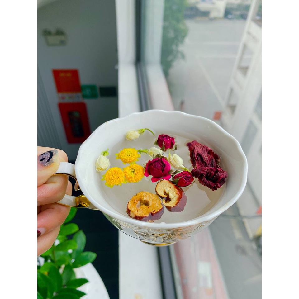 [Gift] Trà thanh nhiệt mát gan (Atiso, hoa cúc, hoa hồng, hoa nhài) - 10gr