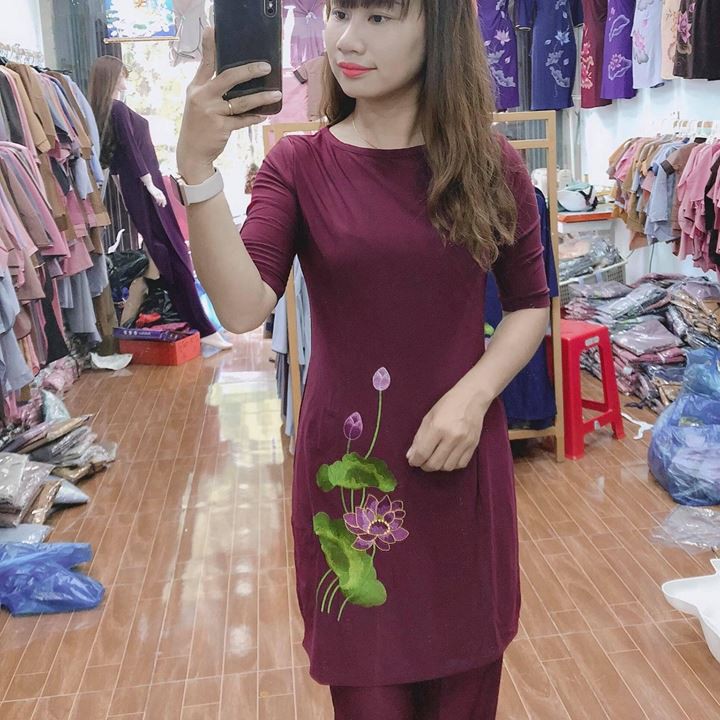 Áo dài cách tân phật tử, Áo lam đi chùa mẫu B09