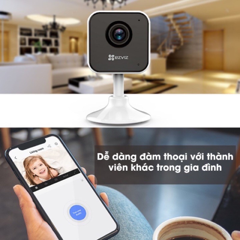 Camera ip wifi mini EZVIZ C1HC 1080- góc siêu rộng- HÀNG CHÍNH HÃNG BẢO HÀNH 24 THÁNG