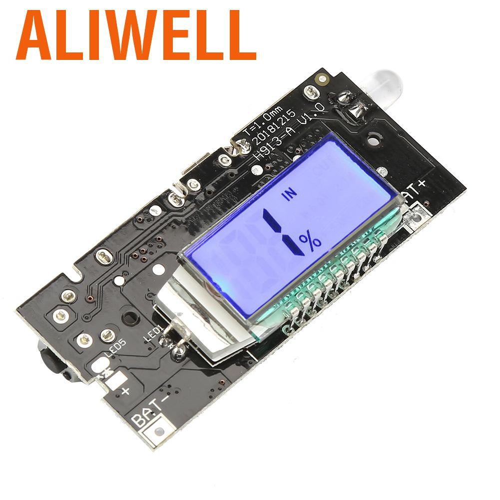 Aliwell Dual USB 5V 1A/2.1A LCD Power Bank 18650 Lithium Battery Charger DIY Module